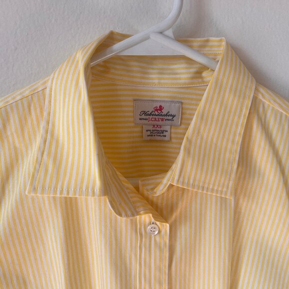 JCrew Haberdashery yellow and white stripe shirt - Picture 1 of 3